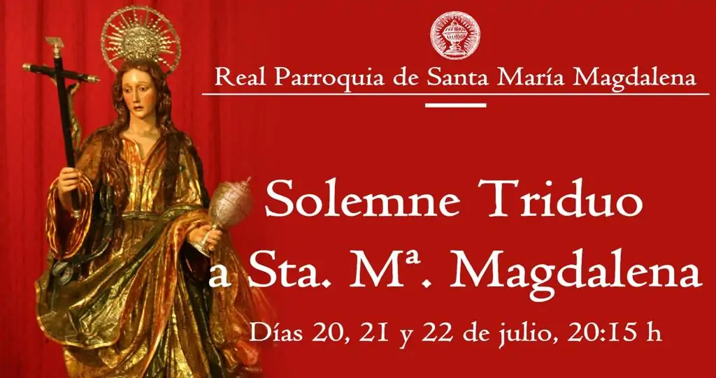 Solemne Triduo en Honor de Santa María Magdalena en nuestra Parroquia.